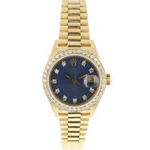 Thumbnail von Rolex Lady-Datejust 26 Yellow Gold President Blue Diamond Dial