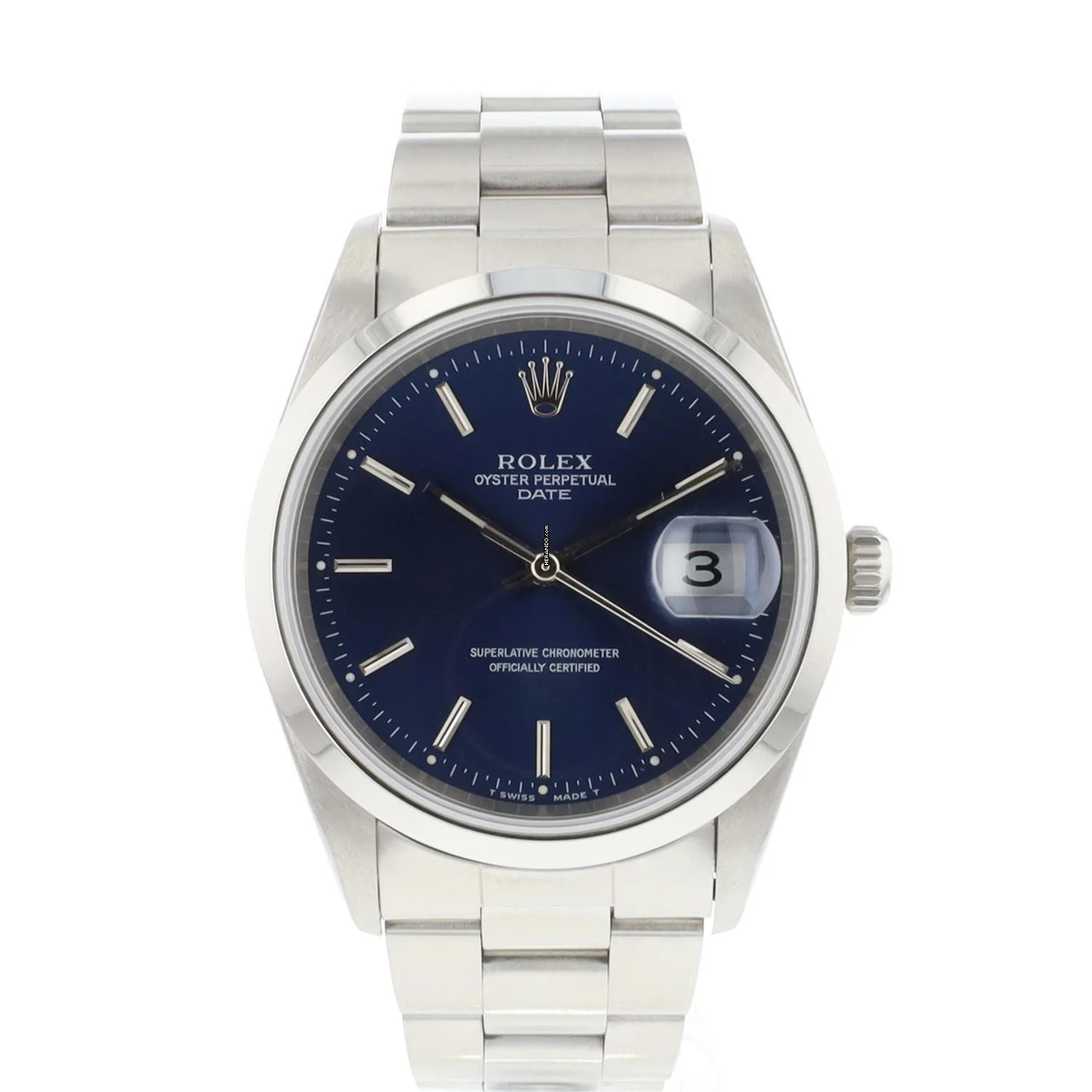  Rolex Oyster Perpetual Date 34 Blue Dial 