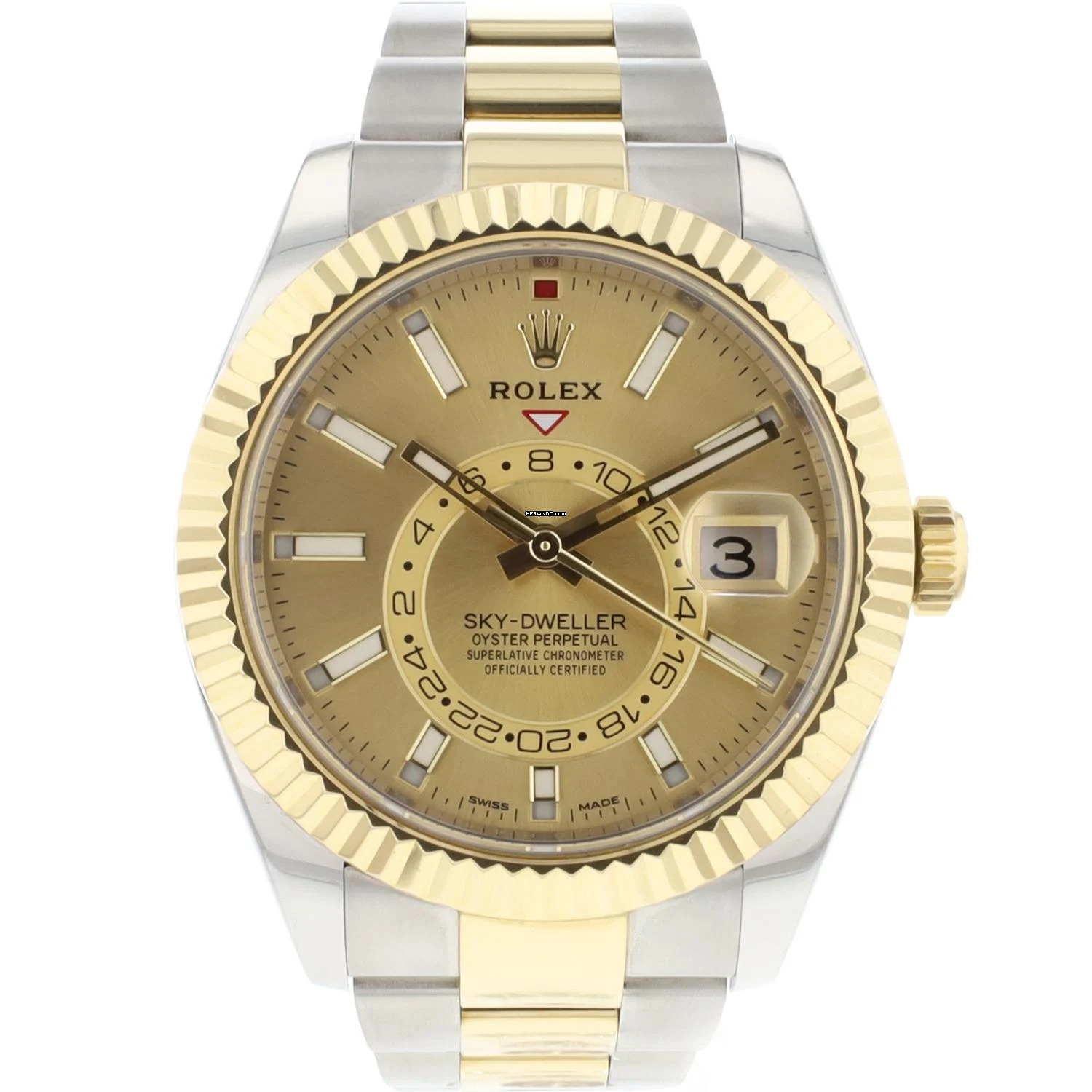  Rolex Sky-Dweller Steel/Gold Champagne Dial 