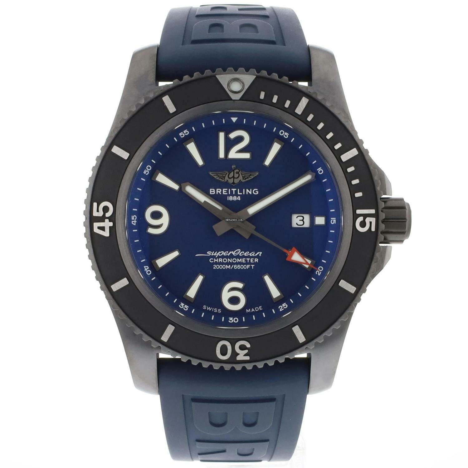  Breitling Superocean 46 Blue BlackSteel 