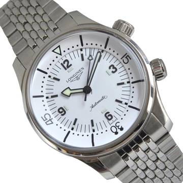  Longines Legend Diver L3.764.4.16.6 white dial 2025 Full Set Like NEW 