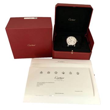  Cartier Rotonde de Cartier 42MM GMT Retrograde 3773 silver dial 