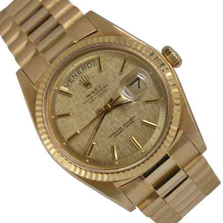  Rolex Day-Date 36 1803 President Linen dial yellow gold 18KT Full Set TOP Condition 