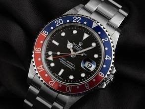 Thumbnail von Rolex GMT-Master II Pepsi No Hole Ref.16710 2006 Full Set Unpoliert Vintage GMT Master II Pepsi Stick Dial no Hole Faded
