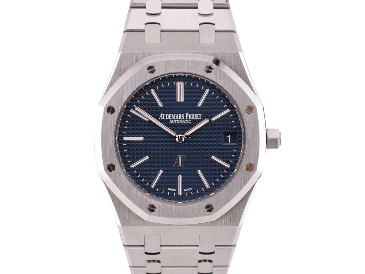  Audemars Piguet Royal Oak Jumbo 16202st Jumbo Blue Dial 50 Anniversario New Full Set 