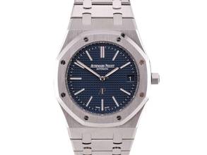 Thumbnail von Audemars Piguet Royal Oak Jumbo 16202st Jumbo Blue Dial 50 Anniversario New Full Set