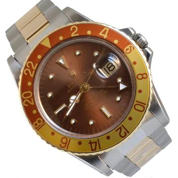  Rolex GMT-Master 1675 Brown Rootbeer Tiger Eye Nipple dial 1971 Full Set 