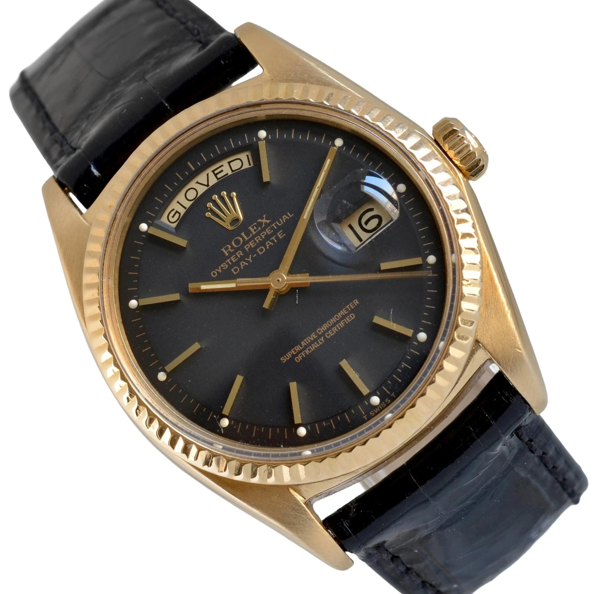 Rolex Day-Date 36 1803 President black dial yellow gold 18KT 1972 Full Set 