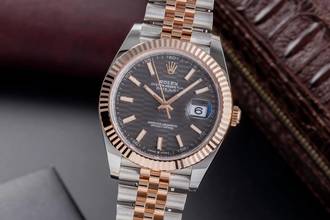 Thumbnail von Rolex Datejust 41 Grey Fluted Motif Dial Stahl / Roségold Ref. 126331 B&P 2023