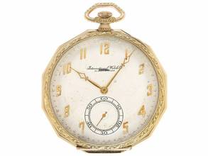 Thumbnail von IWC Pocket Watch Taschenuhr 14kt Gelbgold Handaufzug 50mm 1935 sehr gut Vintage Taschenuhr 14kt Gelbgold 68g