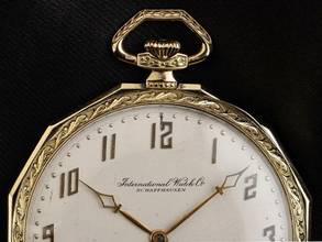 Thumbnail von IWC Pocket Watch Taschenuhr 14kt Gelbgold Handaufzug 50mm 1935 sehr gut Vintage Taschenuhr 14kt Gelbgold 68g