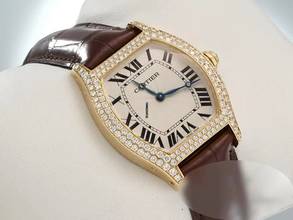 Thumbnail von Cartier Tortue Gelbgold 750 Diamanten Brillanten Grosses Modell Gold Wa503751 18kt Yellow Gold
