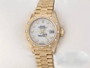 Thumbnail von Rolex Lady-Datejust 26mm Gelbgold 750 2000 Diamanten Automatik 18kt Yellow Gold Damen President-band Chronometer Oyster White Dial