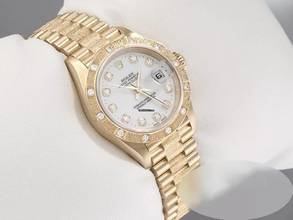 Thumbnail von Rolex Lady-Datejust 26mm Gelbgold 750 2000 Diamanten Automatik 18kt Yellow Gold Damen President-band Chronometer Oyster White Dial