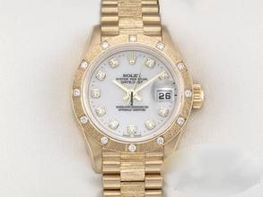 Thumbnail von Rolex Lady-Datejust 26mm Gelbgold 750 2000 Diamanten Automatik 18kt Yellow Gold Damen President-band Chronometer Oyster White Dial