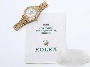 Thumbnail von Rolex Lady-Datejust 26mm Gelbgold 750 2000 Diamanten Automatik 18kt Yellow Gold Damen President-band Chronometer Oyster White Dial