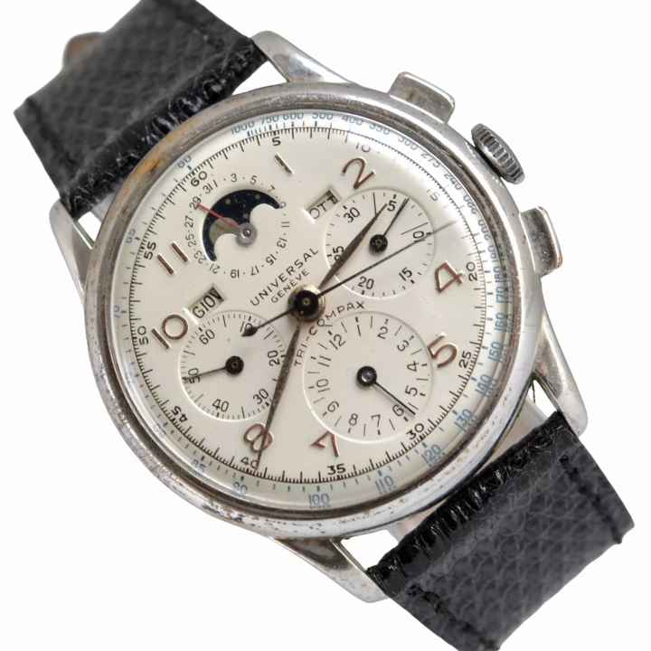  Universal Genève Tri-Compax Chronograph 42201 Tri-Compax full calendar Moonphase 1950 