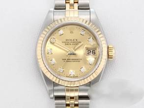Thumbnail von Rolex Lady-Datejust Edelstahl Gelbgold 750 Diamanten 1996 Automatik Gold