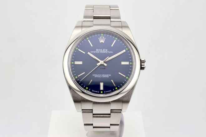  Rolex Oyster Perpetual 39 Mm Blue Dial - With Box And Papers - 114300 2020 