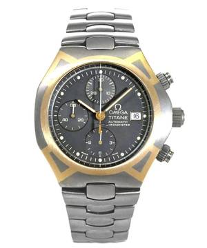  Omega Seamaster Polaris Chronometer Chronograph Titan mit Goldintarsien 