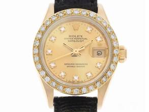 Thumbnail von Rolex Lady-Datejust Diamanten open 6/9 Ref.69178 1991 Box&Beschreibung sehr gut Vintage Datejust Lady Diamanten 18kt Gelbgold open 6/9
