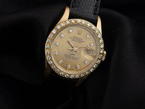 Thumbnail von Rolex Lady-Datejust Diamanten open 6/9 Ref.69178 1991 Box&Beschreibung sehr gut Vintage Datejust Lady Diamanten 18kt Gelbgold open 6/9