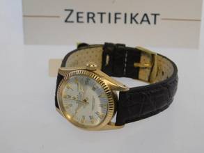 Thumbnail von Rolex Datejust 31 18 Karat Gelbgold Datejust 31 mm Medium mit Krokoband und original Schließe original Box im Top Zustand von 1977