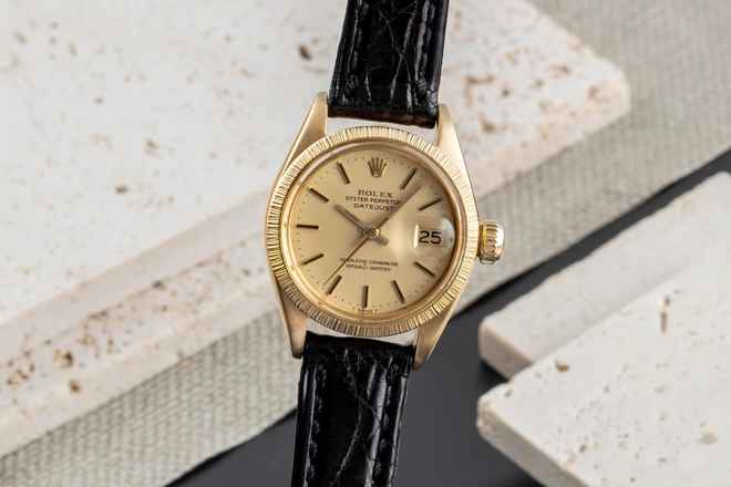  Rolex Lady-Datejust Borke 18K Gold Automatik Damenuhr Oyster Ref. 6927 