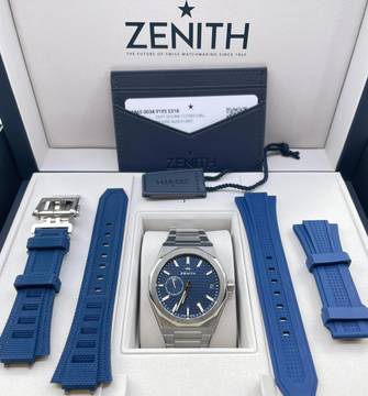  Zenith Defy Skyline FULL SET - BOX AND PAPERS NEW year:2025 BLUE DIAL 3 Straps 