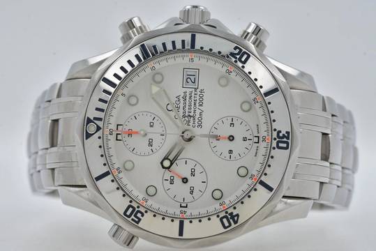  Omega Seamaster Diver 300 M Professional Chronograph 2598.20 White Dial 