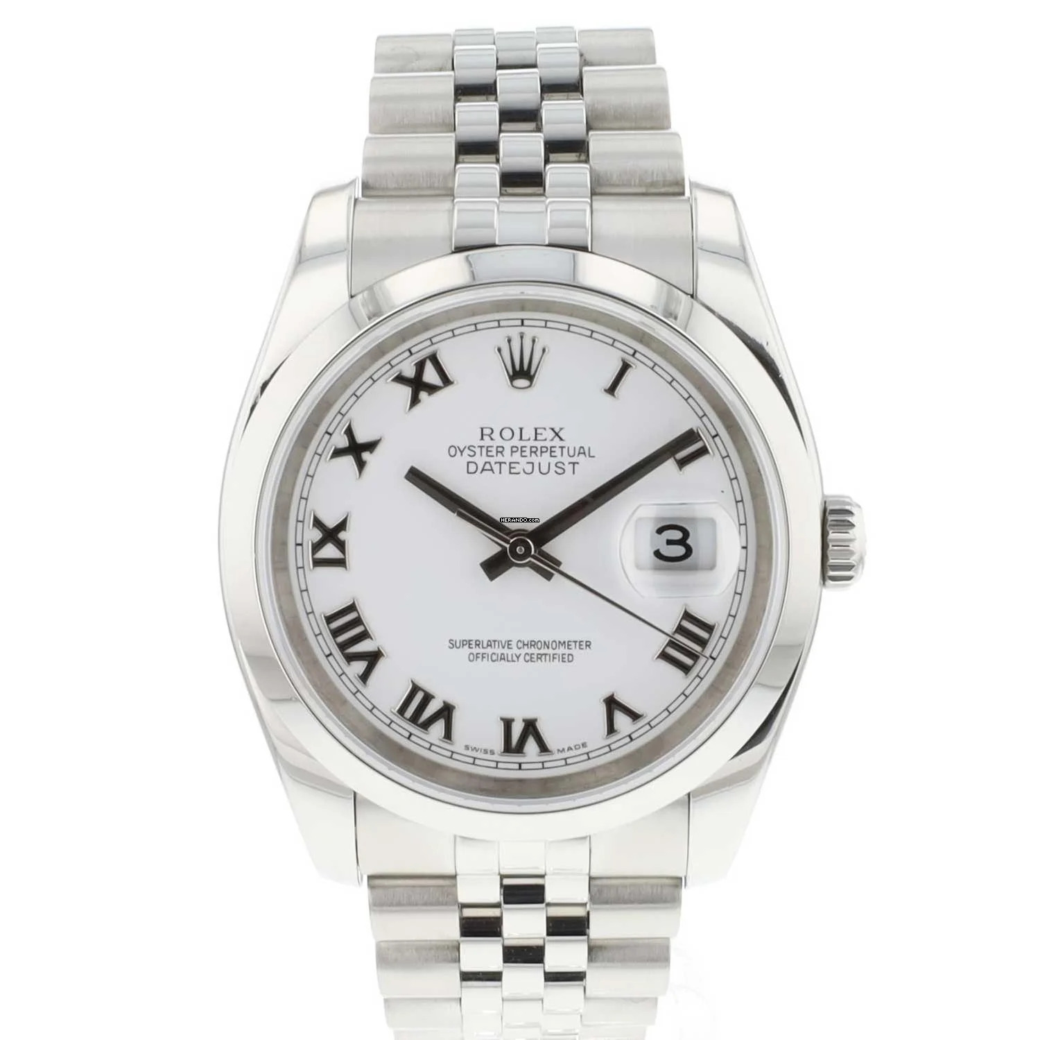 Rolex Datejust 36 Jubilee White Roman Dial