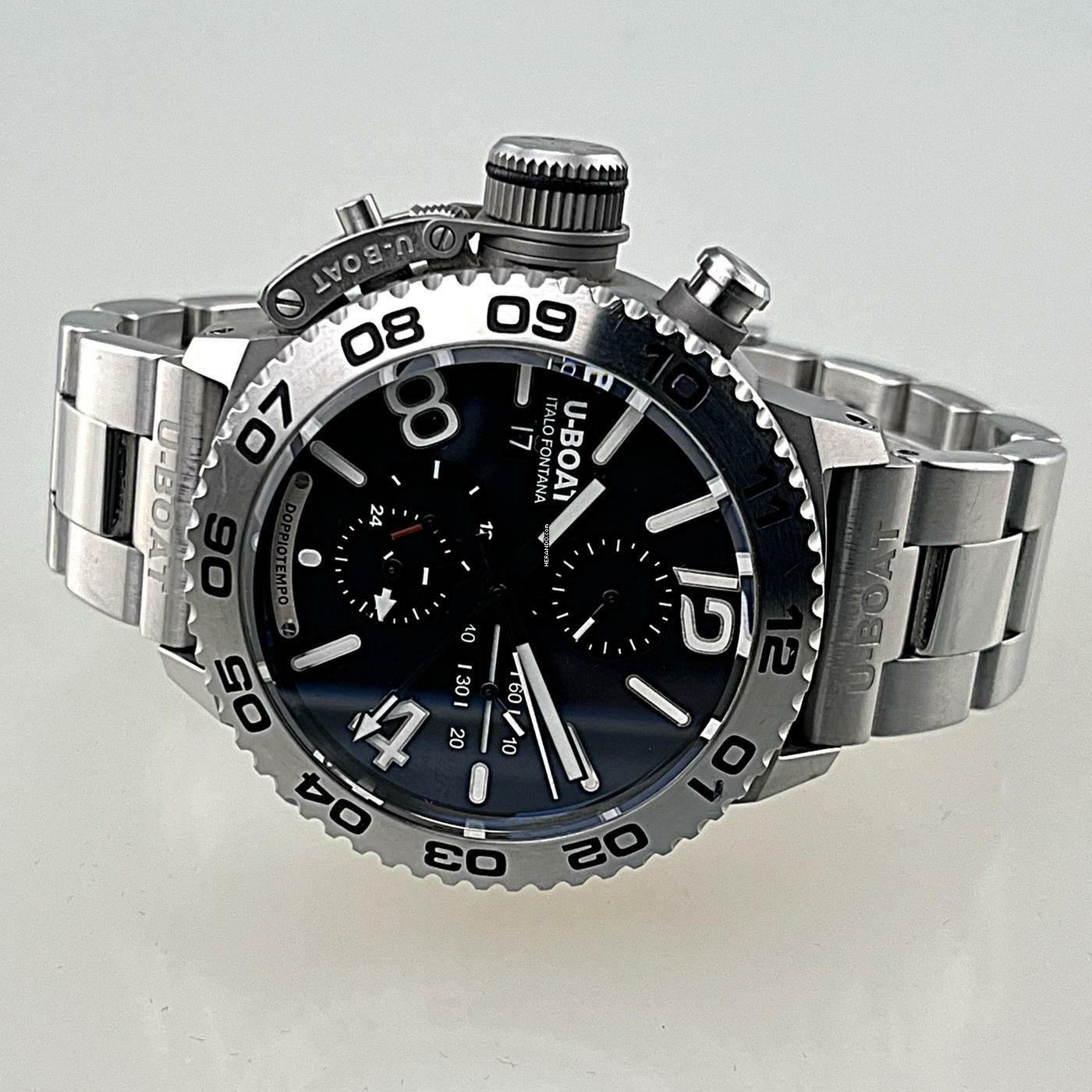 Thumbnail von U-Boat Doppiotempo Chrono SS 46 mm 9016 MT Stahlgehäuse Stahl Kautschuk und Lederarmband Full Set Erstkauf 04/2019 Originalzustand nicht poliert