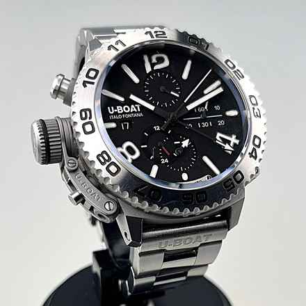  U-Boat Doppiotempo Chrono SS 46 mm 9016 MT Stahlgehäuse Stahl Kautschuk und Lederarmband Full Set Erstkauf 04/2019 Originalzustand nicht poliert 