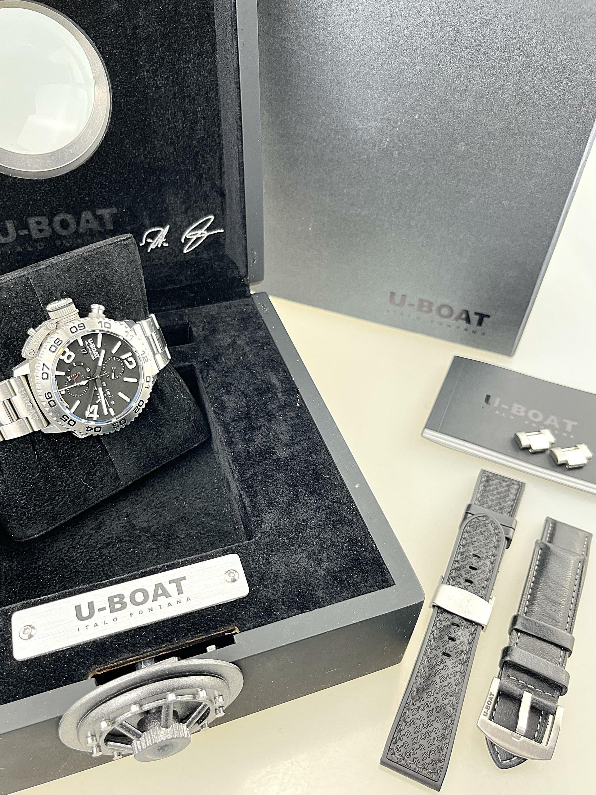 Thumbnail von U-Boat Doppiotempo Chrono SS 46 mm 9016 MT Stahlgehäuse Stahl Kautschuk und Lederarmband Full Set Erstkauf 04/2019 Originalzustand nicht poliert