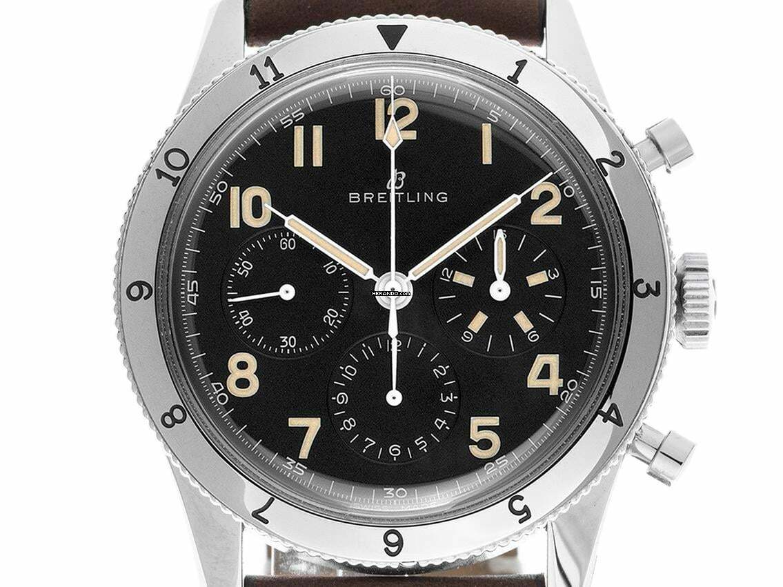  Breitling Aviator 8 AVI Ref. 765 1953 Re-Edition Stahl Handaufzug Chronograph Armband Leder Faltschließe Limitiert 41mm Ref.AB0920131B1X1 2024 Box&Pap. Full Set Ungetragen AVI Ref. 765 1953 Re-Edition 