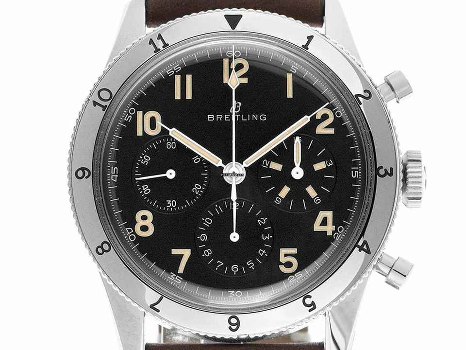  Breitling Aviator 8 AVI Ref. 765 1953 Re-Edition Stahl Handaufzug Chronograph Armband Leder Faltschließe Limitiert 41mm Ref.AB0920131B1X1 2024 Box&Pap. Full Set Ungetragen AVI Ref. 765 1953 Re-Edition 