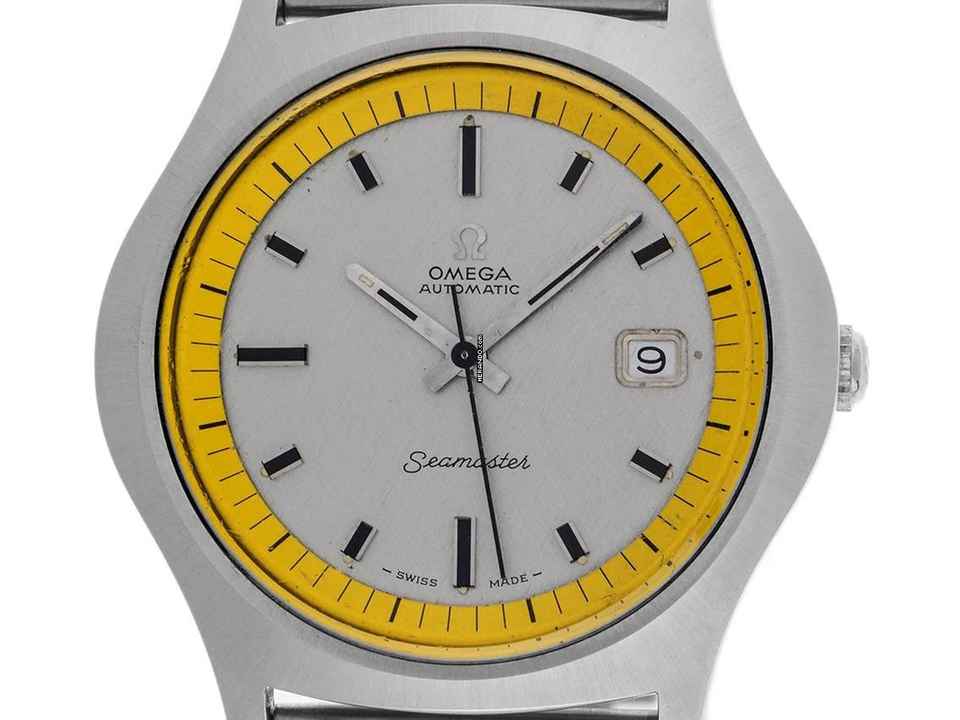  Omega Seamaster Big Yellow Ref.166.066 1969 original Box sehr gut Vintage Seamaster Big Yellow 