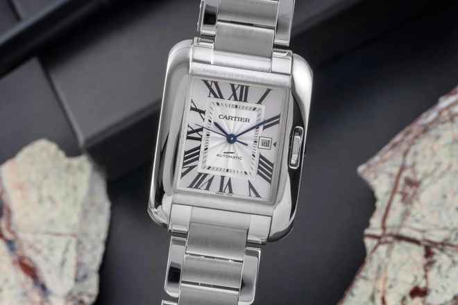  Cartier Tank Anglaise Silver Dial Stahl Automatik Herrenuhr Ref. W5310009 