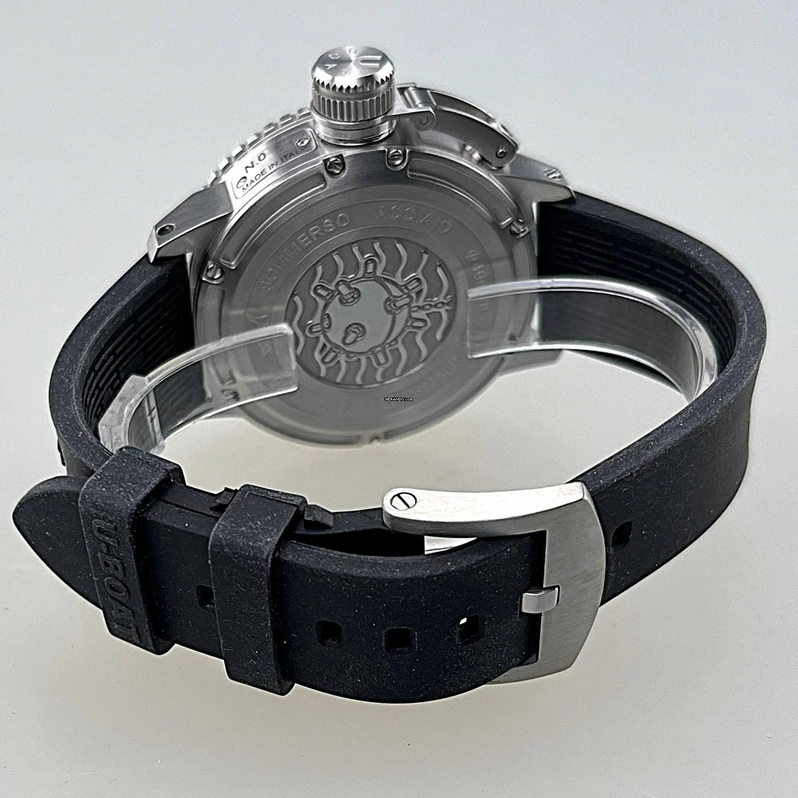 Thumbnail von U-Boat Classico Sommerso Classico 46 mm Stahl Silikonarmband 9007/A 30 ATM Profitaucheruhr 24 h Anzeige Full Set Erstkauf 06/2025