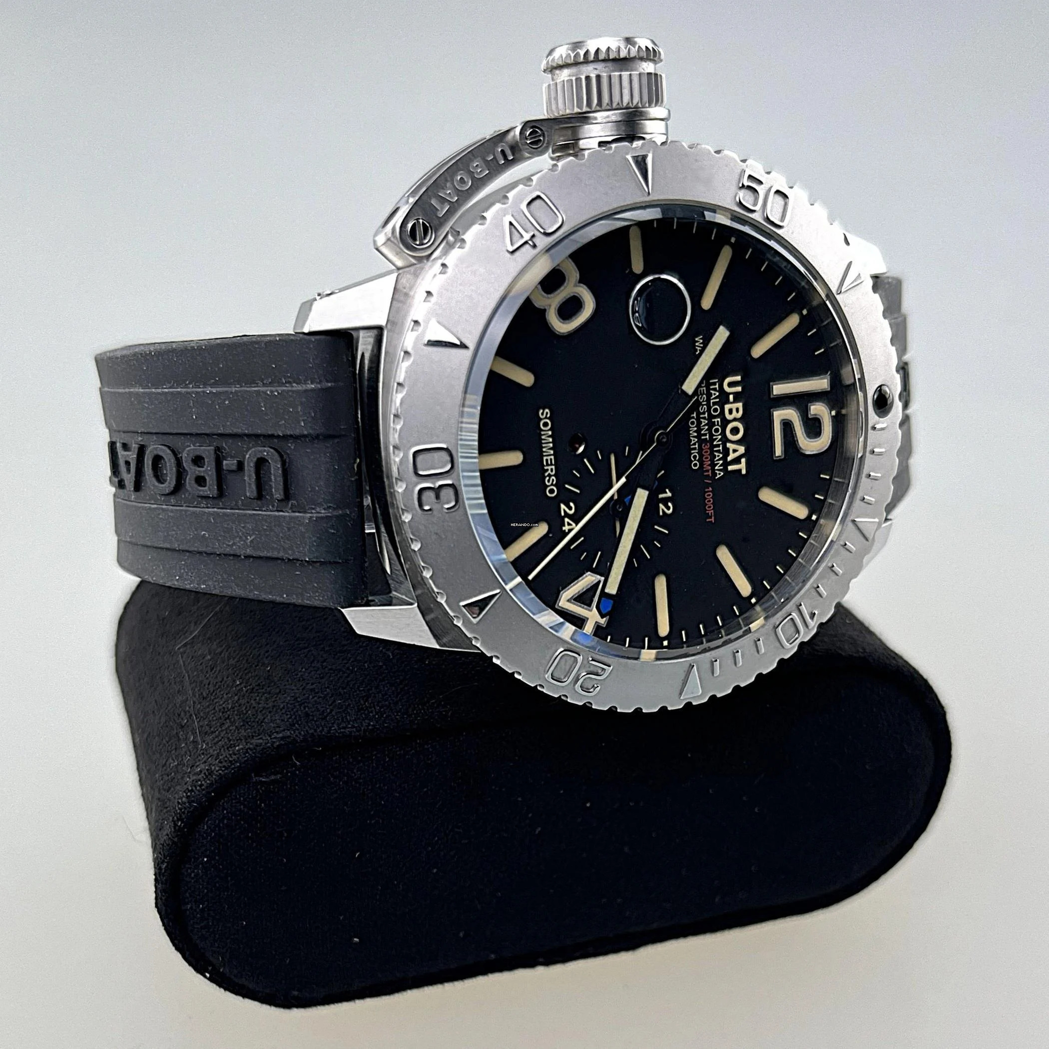 Thumbnail von U-Boat Classico Sommerso Classico 46 mm Stahl Silikonarmband 9007/A 30 ATM Profitaucheruhr 24 h Anzeige Full Set Erstkauf 06/2025