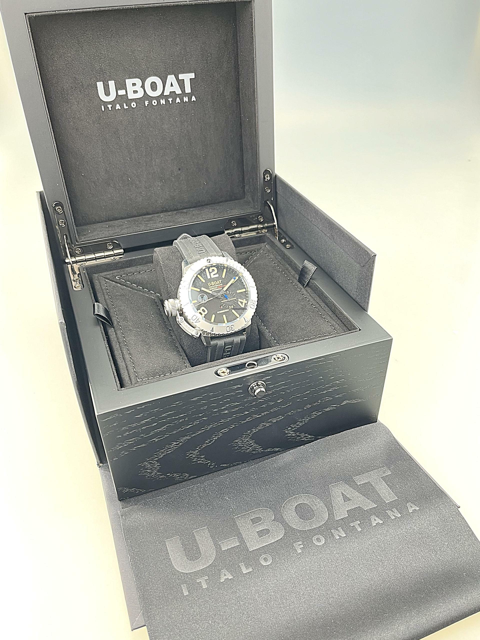 Thumbnail von U-Boat Classico Sommerso Classico 46 mm Stahl Silikonarmband 9007/A 30 ATM Profitaucheruhr 24 h Anzeige Full Set Erstkauf 06/2025