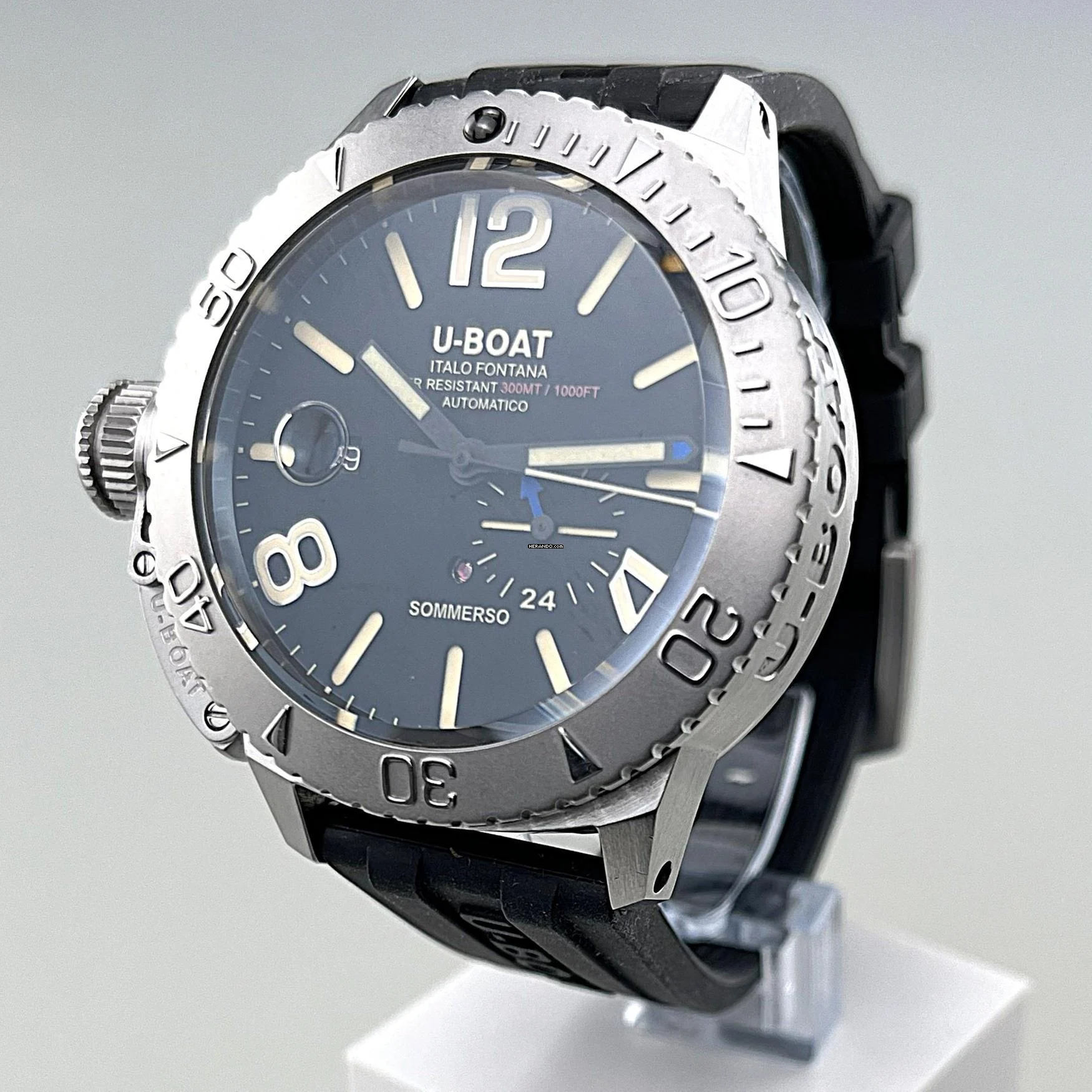 Thumbnail von U-Boat Classico Sommerso Classico 46 mm Stahl Silikonarmband 9007/A 30 ATM Profitaucheruhr 24 h Anzeige Full Set Erstkauf 06/2025