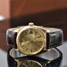 Thumbnail von Rolex Oyster Perpetual Date 1503 Champagne dial yellow gold 18KT