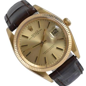  Rolex Oyster Perpetual Date 1503 Champagne dial yellow gold 18KT 