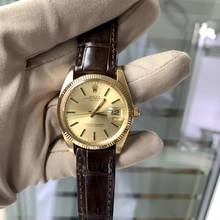 Thumbnail von Rolex Oyster Perpetual Date 1503 Champagne dial yellow gold 18KT