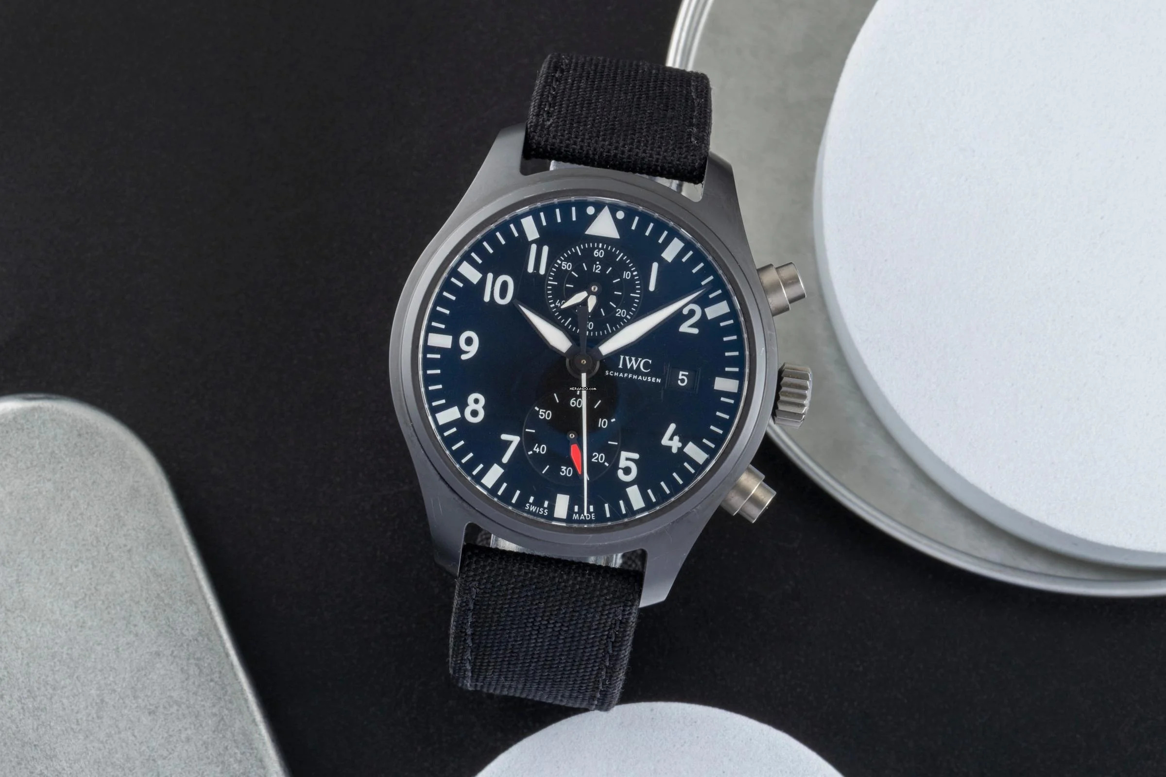 IWC Fliegeruhr Chronograph Top Gun Pilot Top Gun Ceramic Automatik Herrenuhr Ref. IW389001 B&P