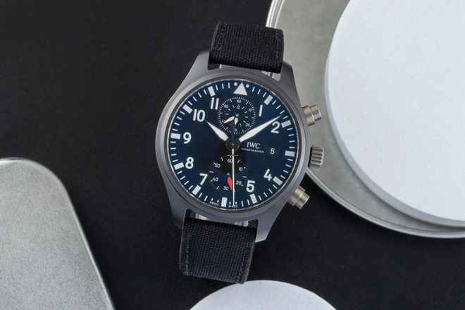  IWC Fliegeruhr Chronograph Top Gun Pilot Top Gun Ceramic Automatik Herrenuhr Ref. IW389001 B&P 