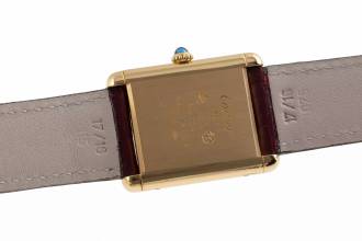 Thumbnail von Cartier Tank Vermeil LC GM Wood Spiderweb Dial Handaufzug Medium Size Ref. 6