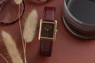 Thumbnail von Cartier Tank Vermeil LC GM Wood Spiderweb Dial Handaufzug Medium Size Ref. 6