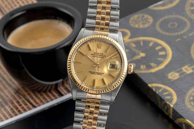  Rolex Datejust 36 Oyster Perpetual Stahl / Gold Automatik Ref. 16013 Klassiker 